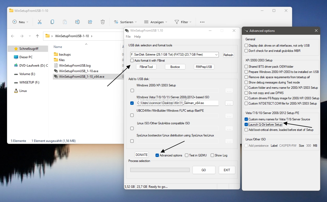 WinSetupFromUSB Installation Process
